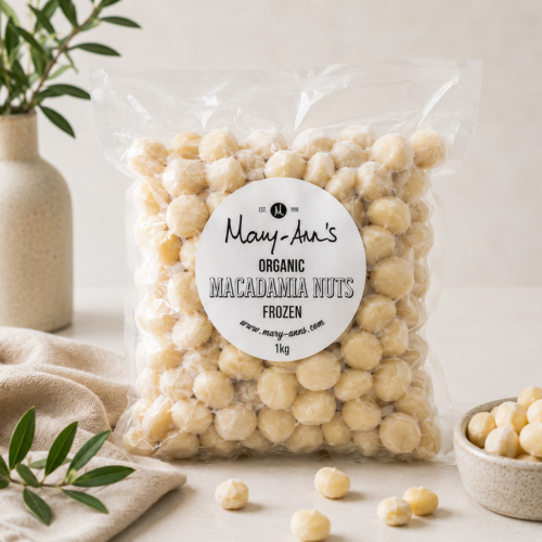 Macadamia Nuts Organic 1KG (Frozen and Vacuum packed for freshness)